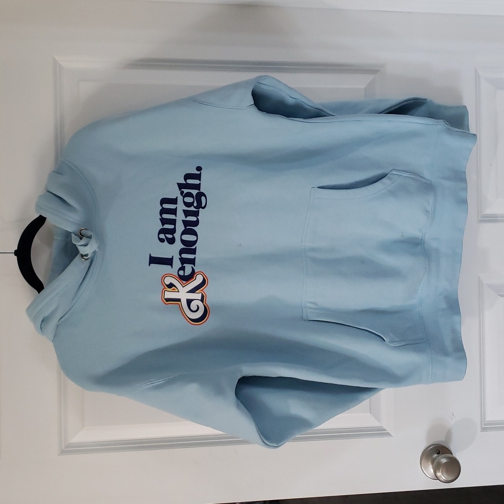 I AM KENOUGH BARBIE MOVIE HOODED SWEATSHIRT BLUE